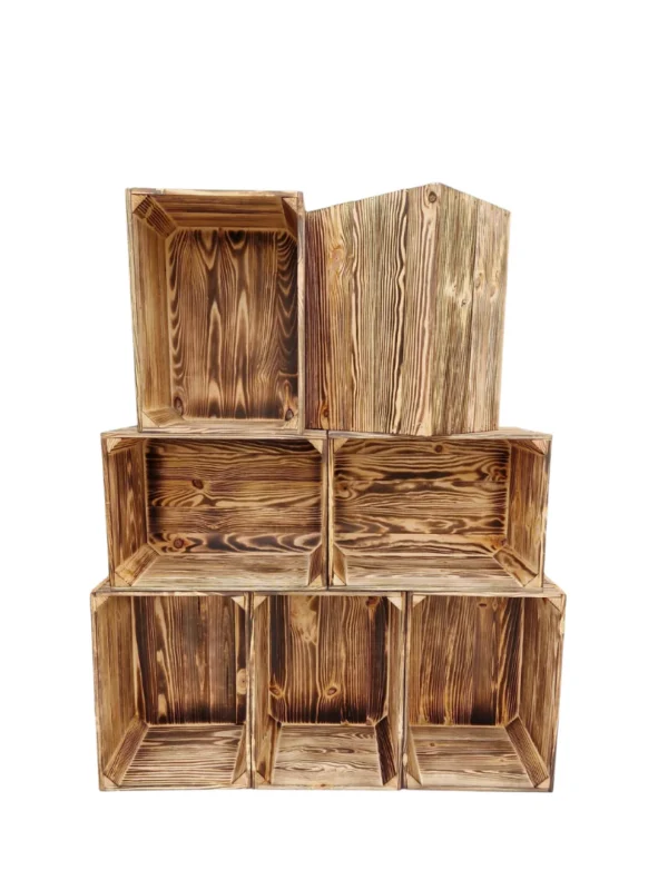 Cassetta in legno 40×30×24 cm – finitura naturale o effetto bruciato – stoccaggio e decorazione – Cassainlegno