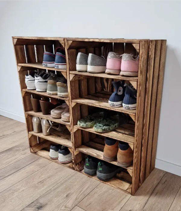 Cassetta in legno 75×45×30 cm – finitura naturale o effetto bruciato – stoccaggio e decorazione – Cassainlegno