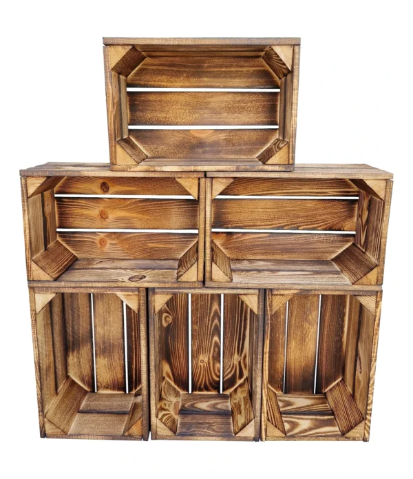 Cassetta in legno 30x20x15 cm – effetto bruciato – stoccaggio e decorazione – Cassainlegno