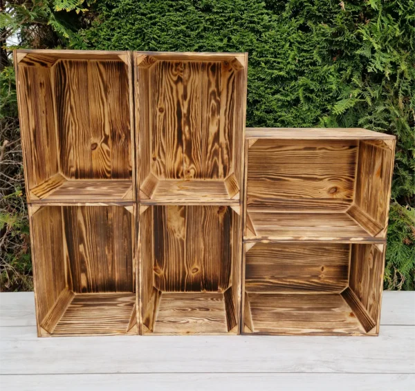 Cassetta in legno – finitura naturale o effetto bruciato – stoccaggio e decorazione – Cassainlegno
