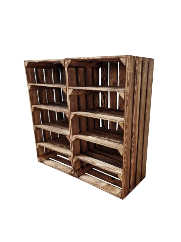 Cassetta in legno 75×45×30 cm – finitura naturale o effetto bruciato – stoccaggio e decorazione – Cassainlegno