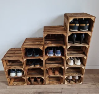 Scarpiera in legno – finitura naturale o effetto bruciato – Cassainlegno