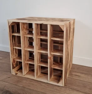 Porta bottiglie in legno 18 bottiglie 40×40×30 cm – Cassainlegno