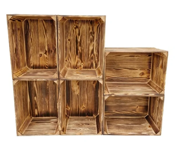 Cassetta in legno – finitura naturale o effetto bruciato – stoccaggio e decorazione – Cassainlegno