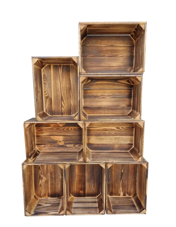 Cassetta in legno 35×25×19 cm – effetto bruciato – stoccaggio e decorazione – Cassainlegno