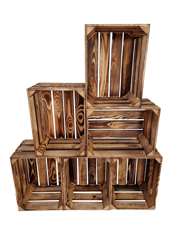 Cassetta in legno 40x30x23 cm – finitura naturale o effetto bruciato – stoccaggio e decorazione – Cassainlegno