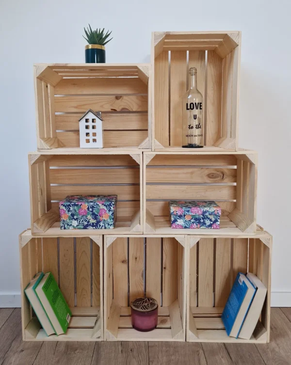 Cassetta in legno 40x30x23 cm – finitura naturale o effetto bruciato – stoccaggio e decorazione – Cassainlegno